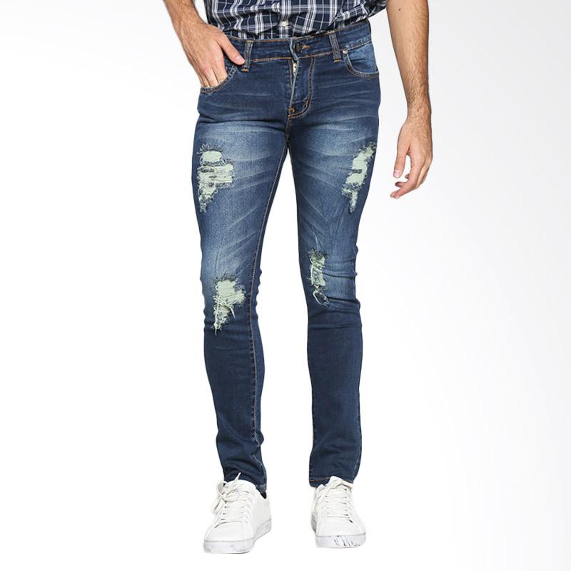 VM SBK03 Fashion Slim Soft Denim Jeans Celana Pria - Biru