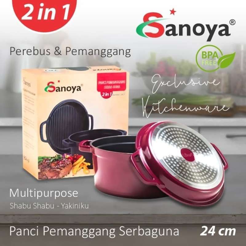 Jual Sanoya Grill Pot Pan In 24 Cm Panci Pemanggang