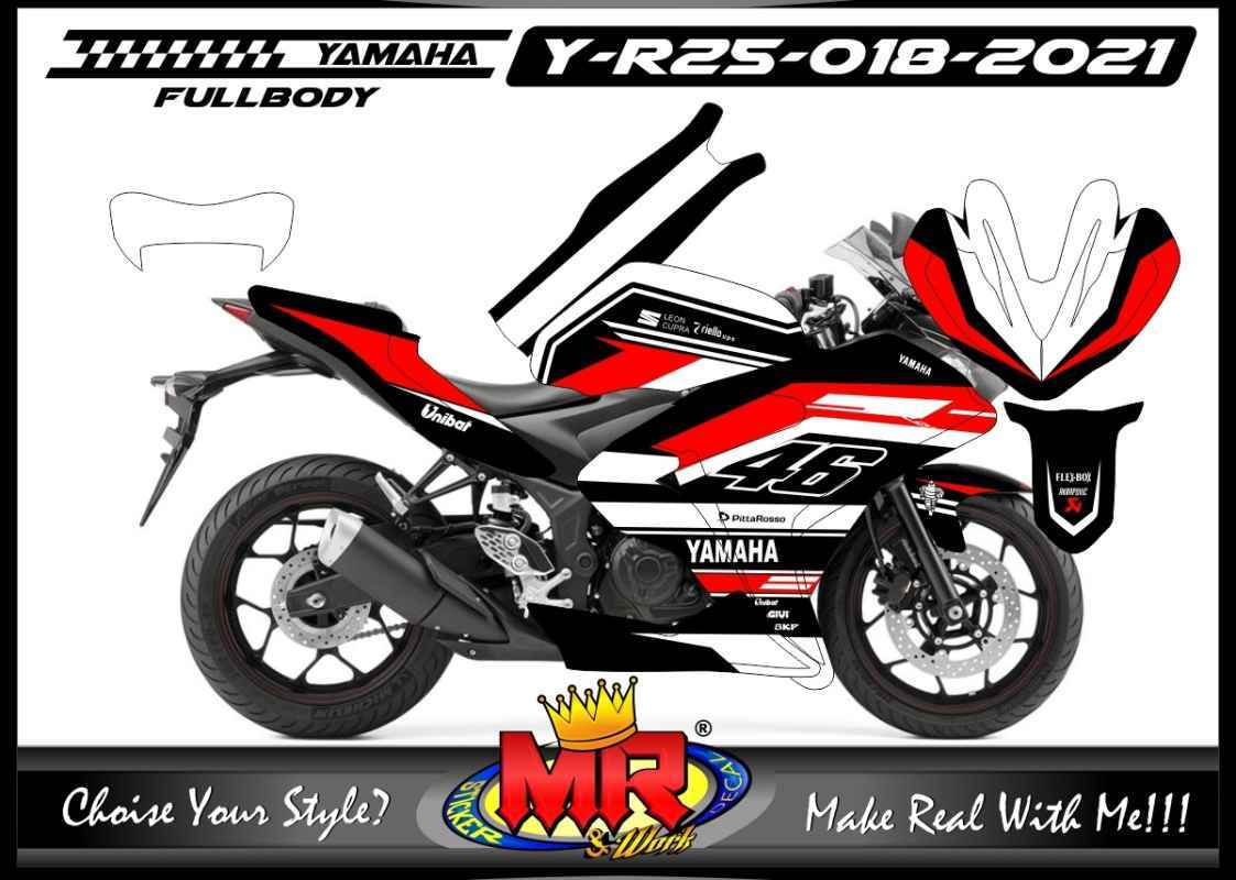 Promo Stiker Decal Motor Yamaha R25 FullBody Stiker Motor Murah