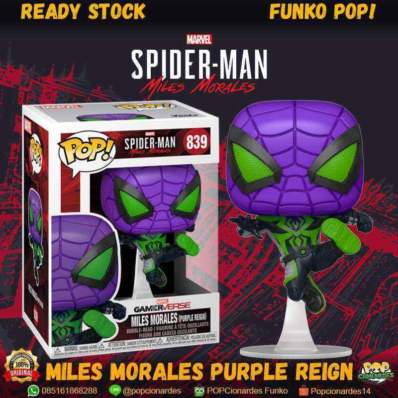 Spider-Man Miles Morales Purple Reign Funko Pop #839 Bobble-Head Brand New!