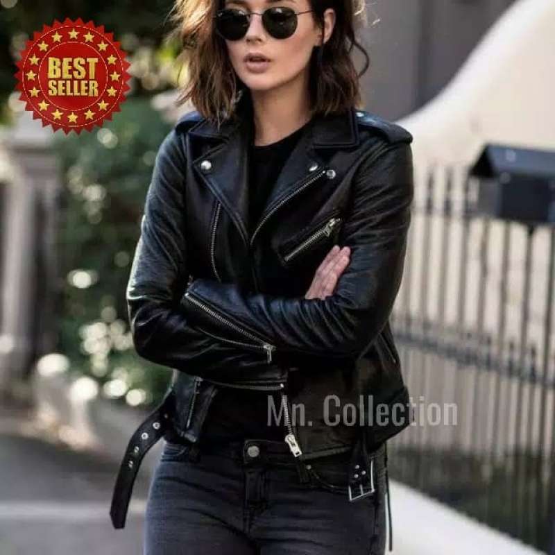 Promo Jaket Kulit Slimfit Wanita Casual Jaket Cewek Fashion Keren Original Hitam M Diskon 18 Di Seller Ar Raudah Cipondoh Kota Tangerang Blibli