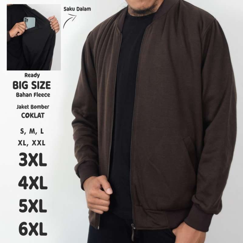 Promo Jaket Bomber Pria Coklat Saku 