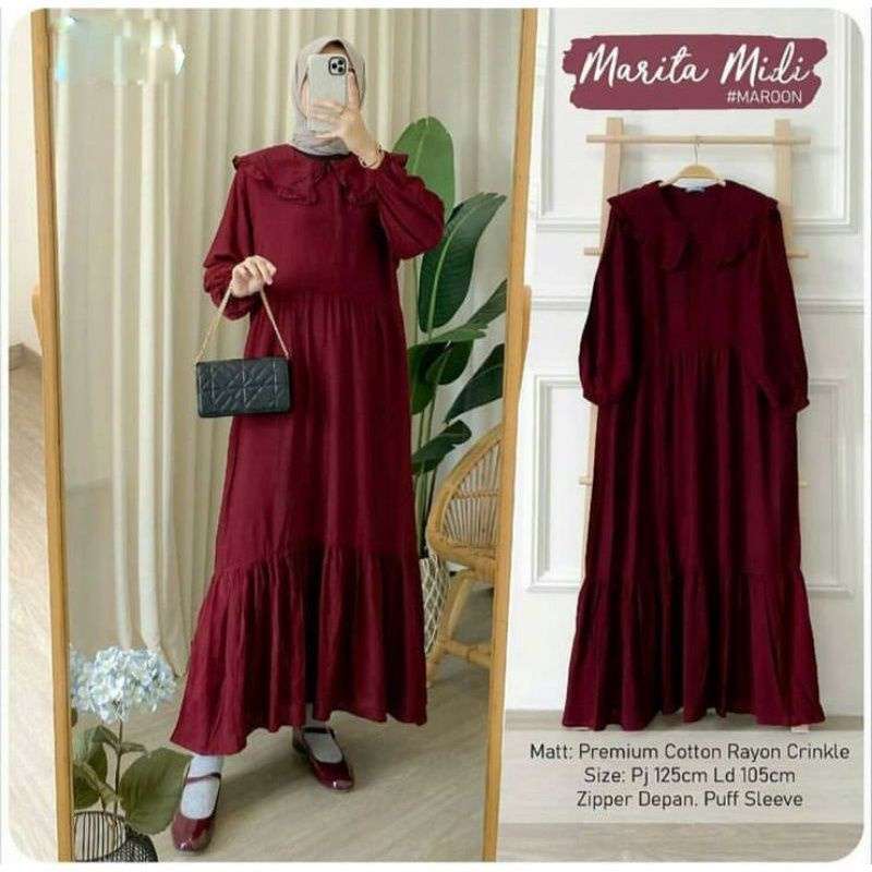 Jual Gamis midi dress polos series 