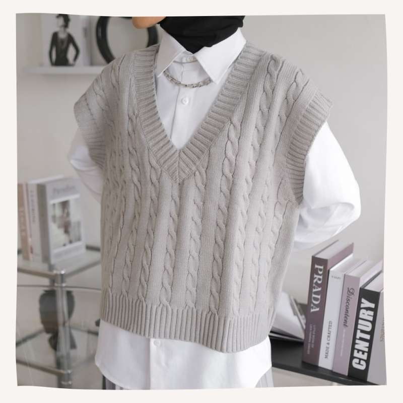 cable knitted vest