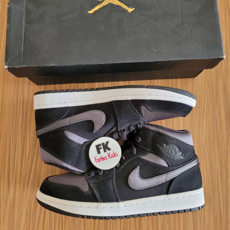 Jual Air Jordan Mid Nylon Black Anthracite || Light Smoke Wolf