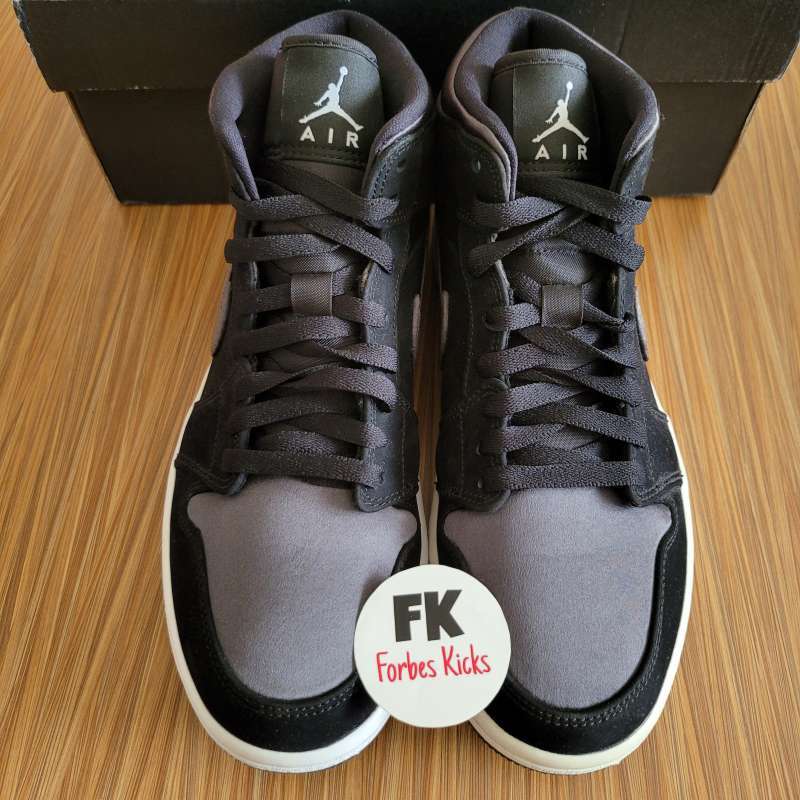 Jual Air Jordan 1 Mid Nylon Black Anthracite light smoke wolf
