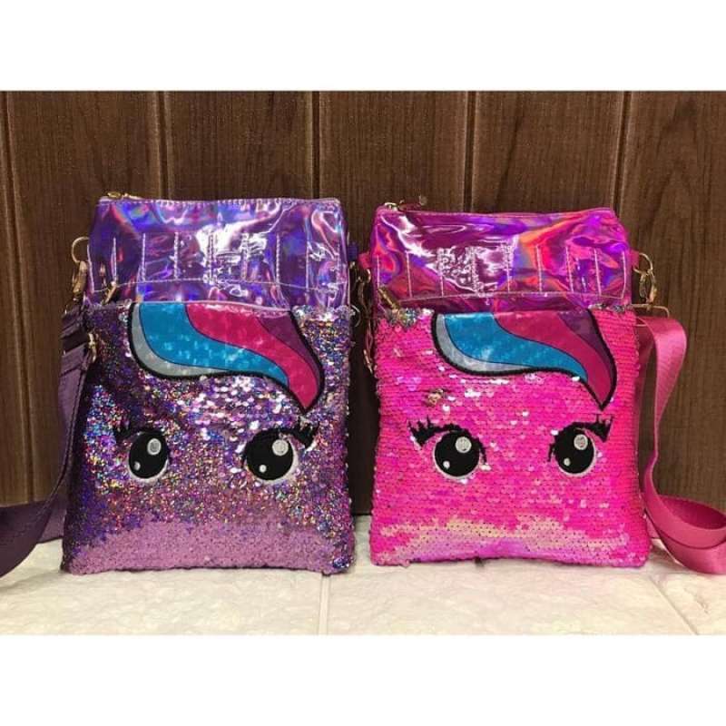 Promo Tas Selempang Sequin Unicorn Poni 