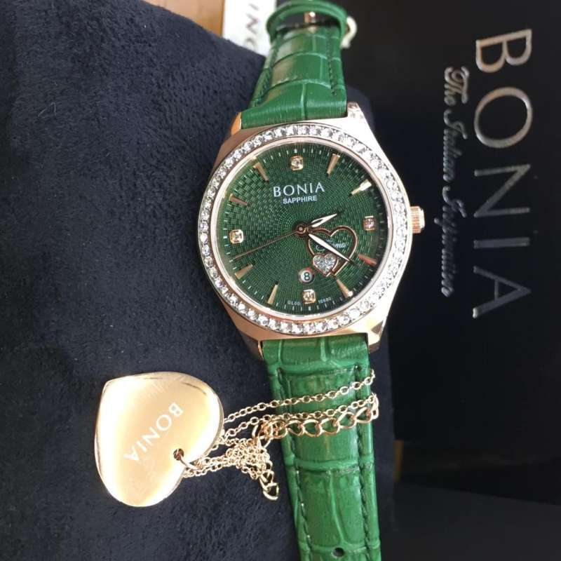 Bonia Tiamo Sapphire BNB 10680 Swarovski Original Garansi Resmi Jam Tangan Wanita