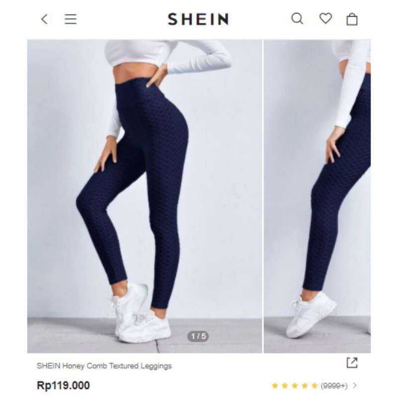 Jual SHEIN Honey Comb Textured Leggings 