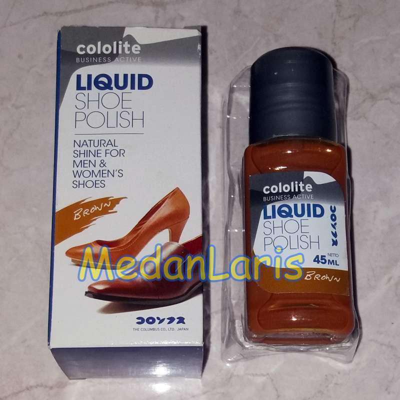 Liquid Shoe Polish Brown COLOLITE Semir Sepatu Cair 45ml Coklat
