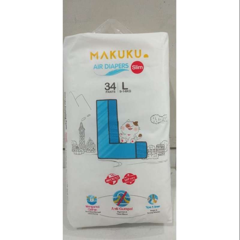 MAKUKU AIR DIAPERS SLIM PANTS L34/XL32/XXL28/TOKO MAKMUR PONDOK JATI