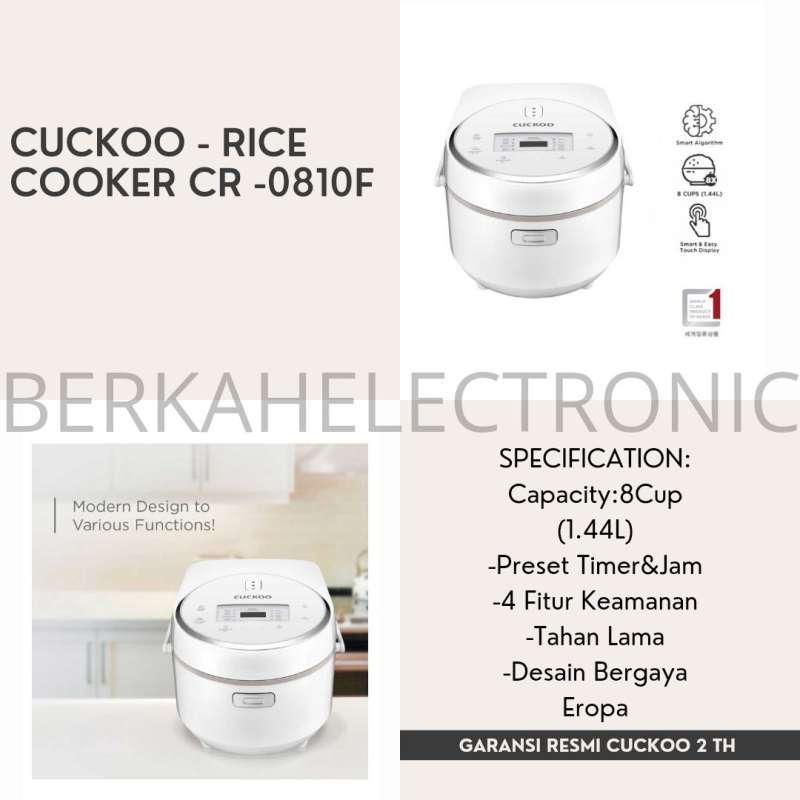 Cuckoo 8-Cup White Micom Rice Cooker CR-0810F