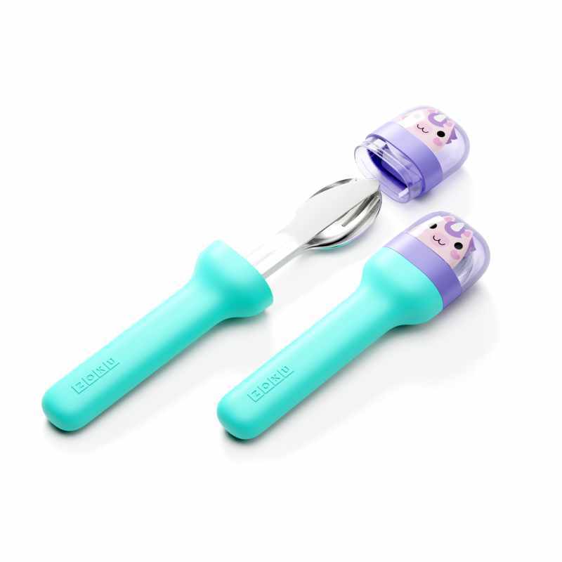 Zoku Unicorn Kids Pocket Utensils Alat Makan Set 3in1 Sendok Garpu Pisau  Makan Anak