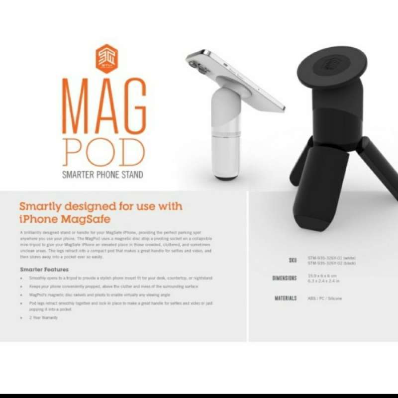 STM MagPod - iPhone TriPod with MagSafe Compatibility - black