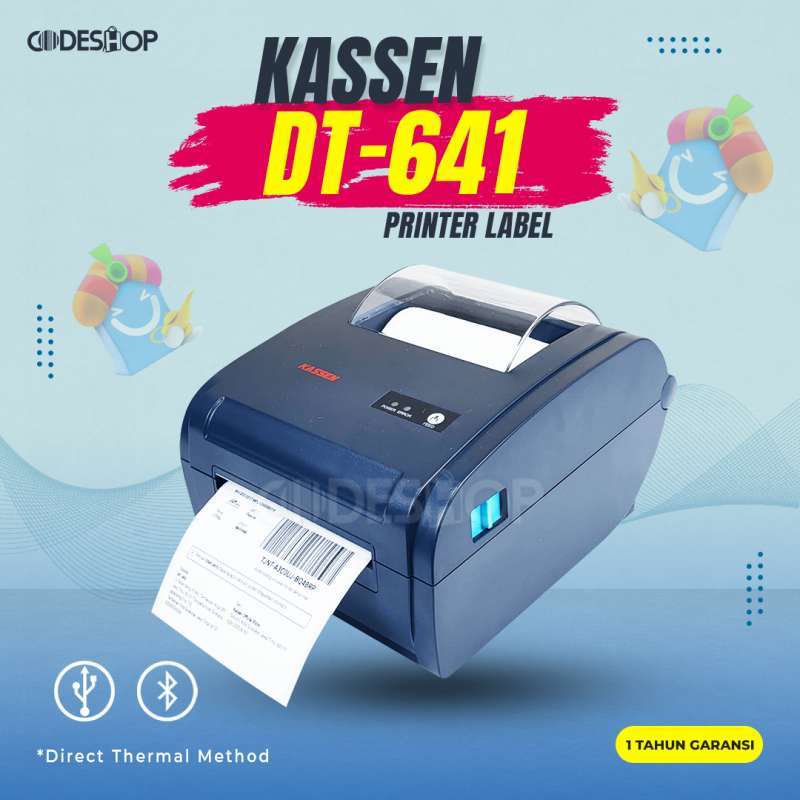 KASSEN DT 641 PRINTER LABEL CETAK BARCODE THERMAL UK. A6 RESI MARKETPLACE  EKSPEDISI