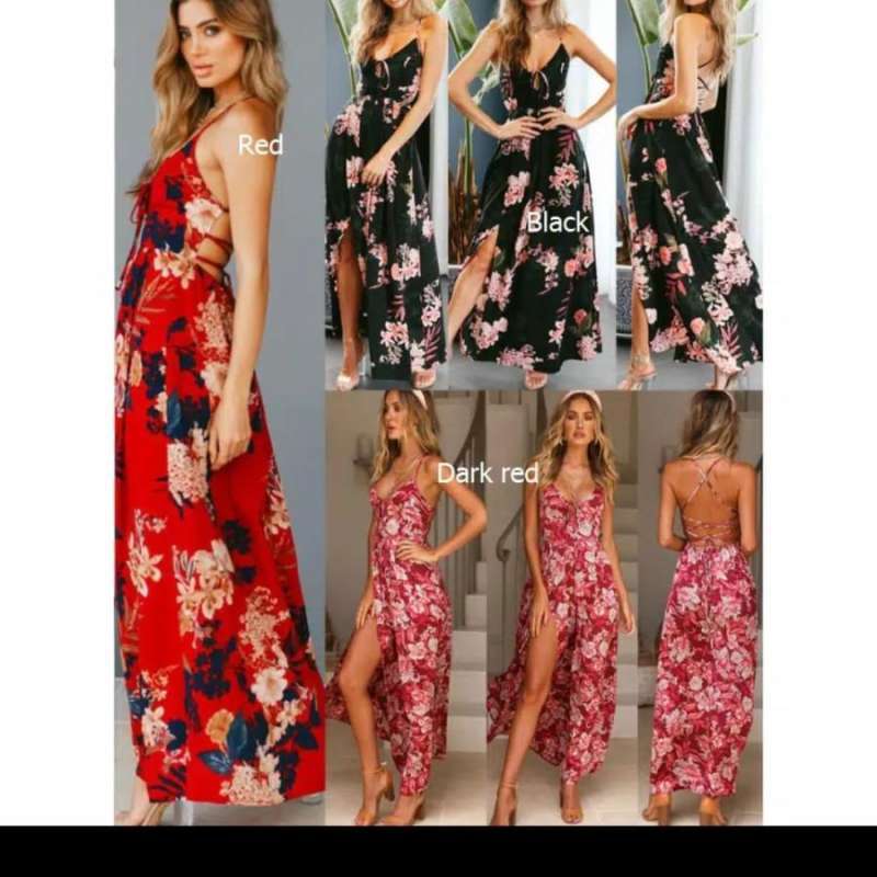 Jual Cross Bandage Back Summer Dress Print Floral Split Dress Boho Merah S Di Seller Brian Store Puri Husada Agung Blok F2 13d gunung Sindur kab.bogor 16340 Kab. Bogor Blibli