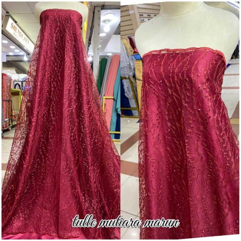 Promo DISKON TULLE MUTIARA NEW ARIVAL tille akar mutiara brokat