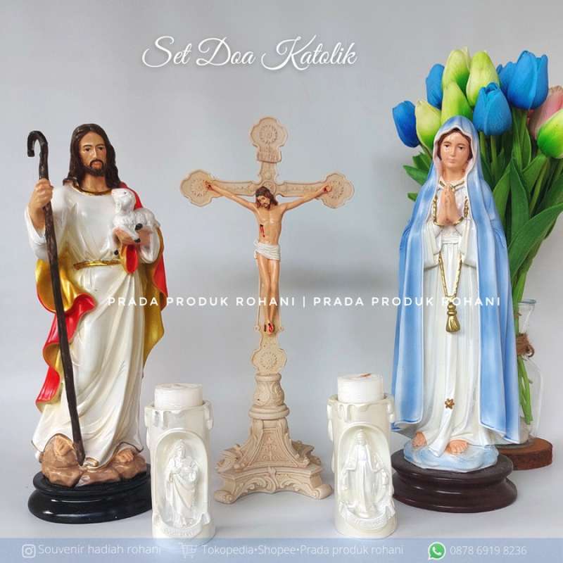 Promo Set Doa Katolik/Set Misa Katolik/Lilin Doa/Patung Yesus