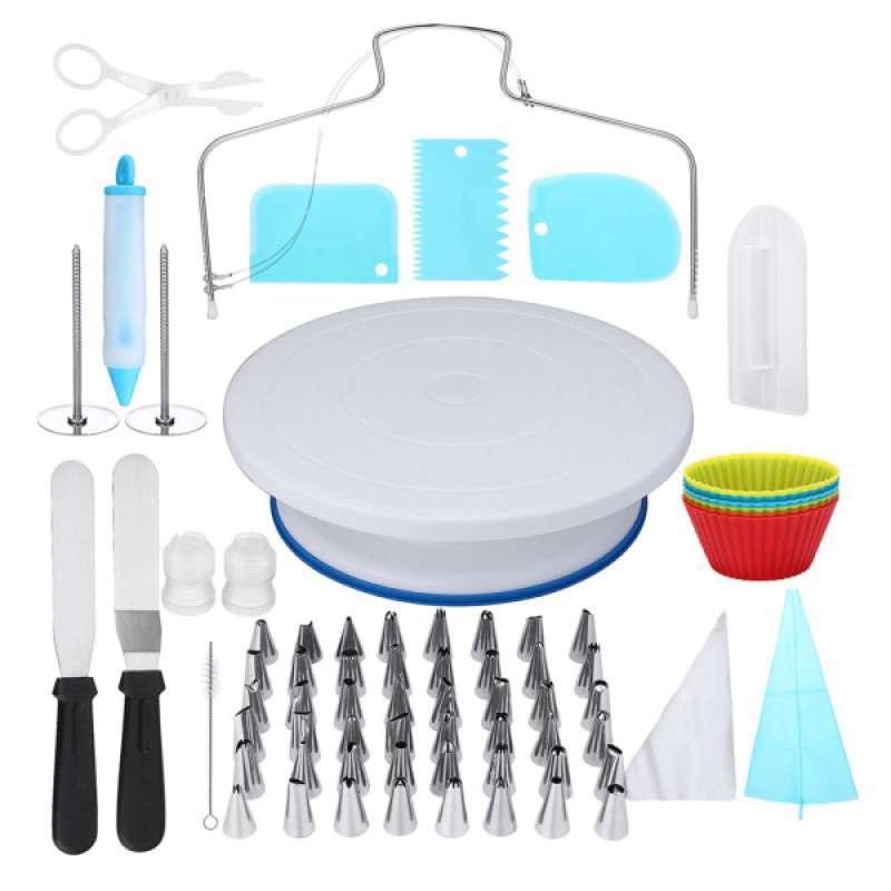 oem all in one cake decorating supplies kit with rotating turntable stand 106 pcs