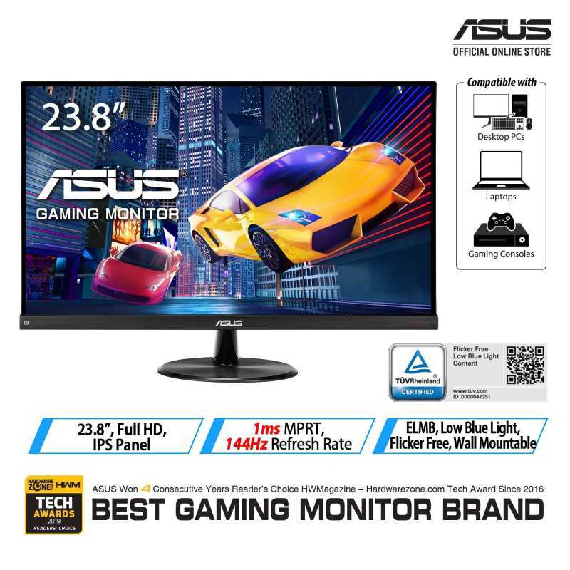 Jual Asus Vp249qgr Gaming Monitor 23 8 Full Hd Ips 144hz 1ms Frameless Terbaru Juni 21 Blibli