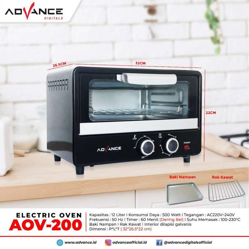 Jual Oven Listrik Advance Aov200 Electric Oven 12 Liter 500 Watt Aov 200 Online September 2020 Blibli Com