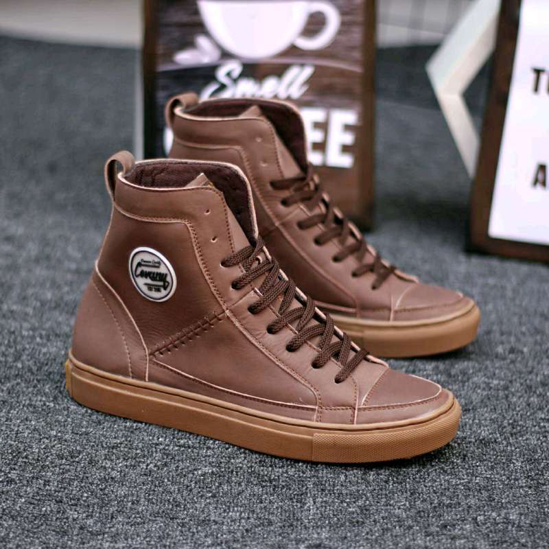 Promo Cvny Dnthgh Sepatu Sneakers Pria Kulit Asli Sneker Cowok Keren Casual Original 39 Coklat Diskon 45 Di Seller Nyekermen Cigadung Kota Bandung Blibli