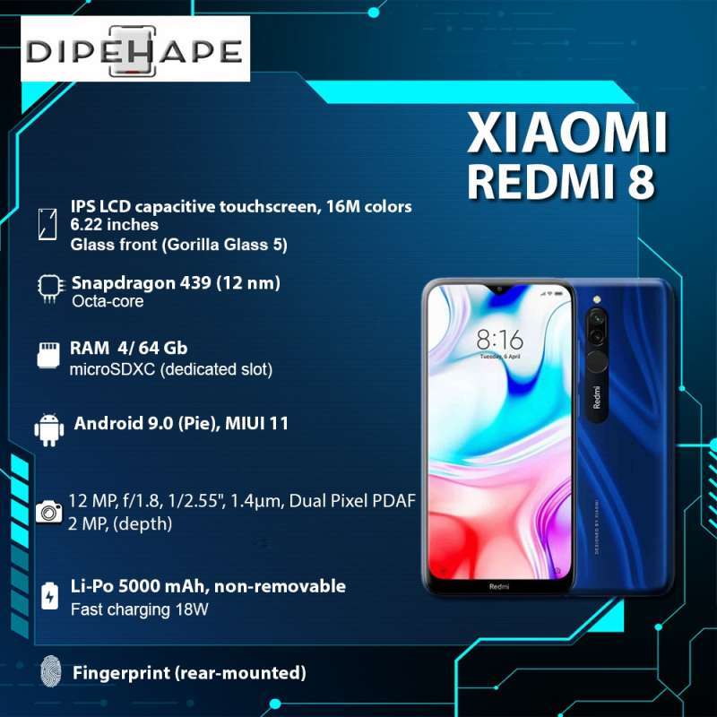 Jual Xiaomi Redmi 8 4 64 Gb Garansi Resmi Online Desember 2020 Blibli