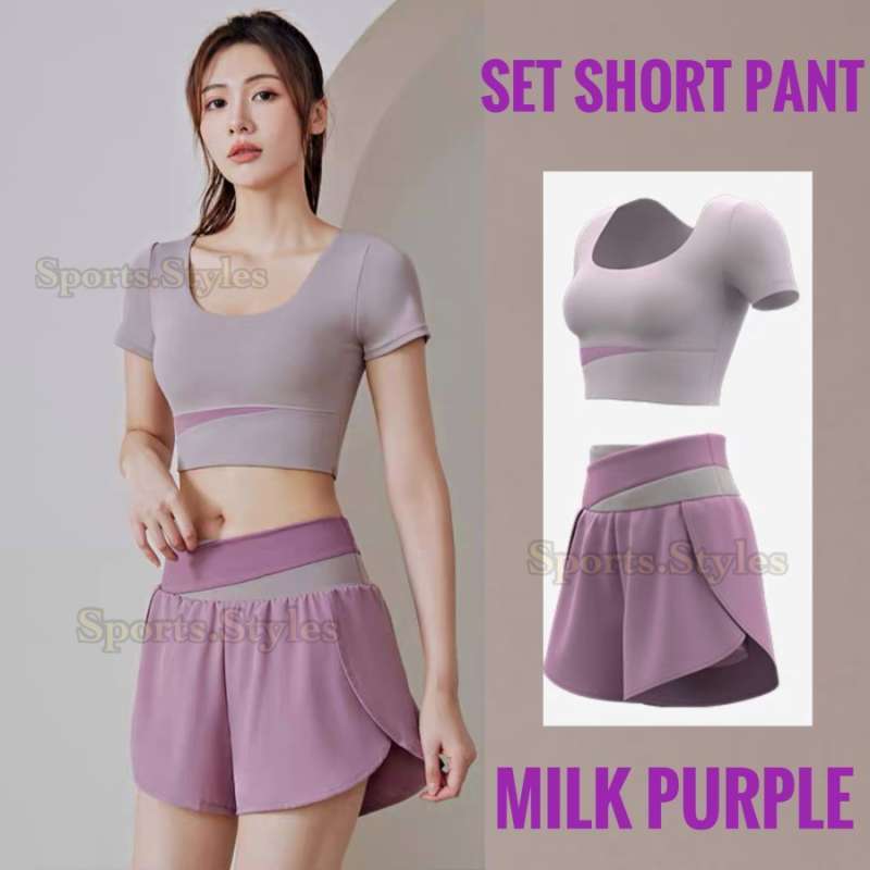 Promo Setelan Short Pant (sportbra Baju+celana Pendek) Wanita