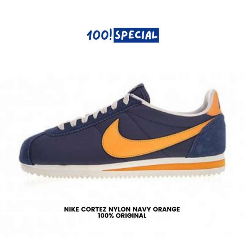 Jual Sepatu Nike Cortez Nylon Navy Orange BNIB Original 39 di