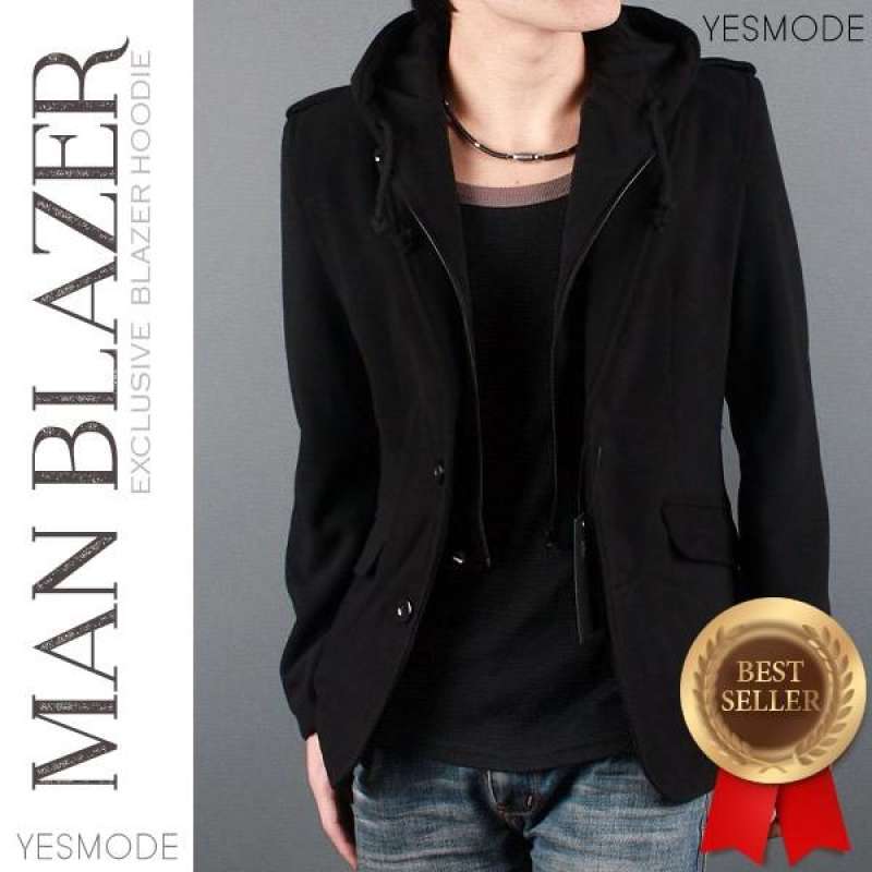 Jual New Blazer Hoodie Casual Pria Korea kode BK 94 Hitam S di