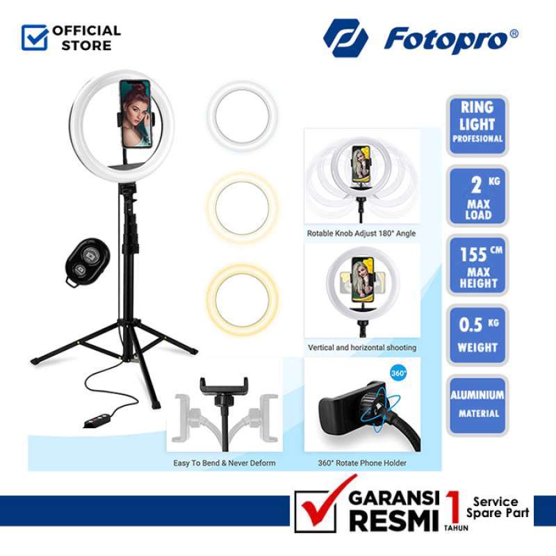 Fotopro Ring Light TL800+AK10+SJ-19+BT-5 Tripod Live Streaming
