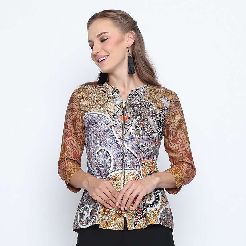 Jual Blouse Modern Print Aksa Batik Shea Online Februari 2021 Blibli