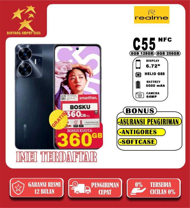 Promo Realme C55 NFC 8/256GB 6/128GB Garansi Resmi 12 Bulan - Sunshower,  6/128GB - Kota Surabaya - Digital_tech