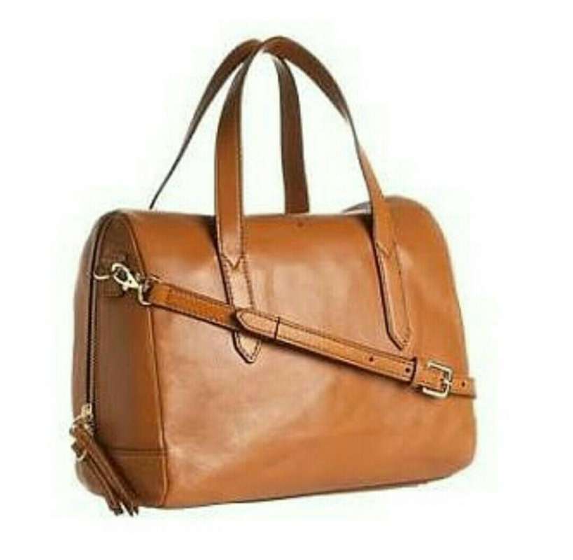 fossil sydney satchel camel