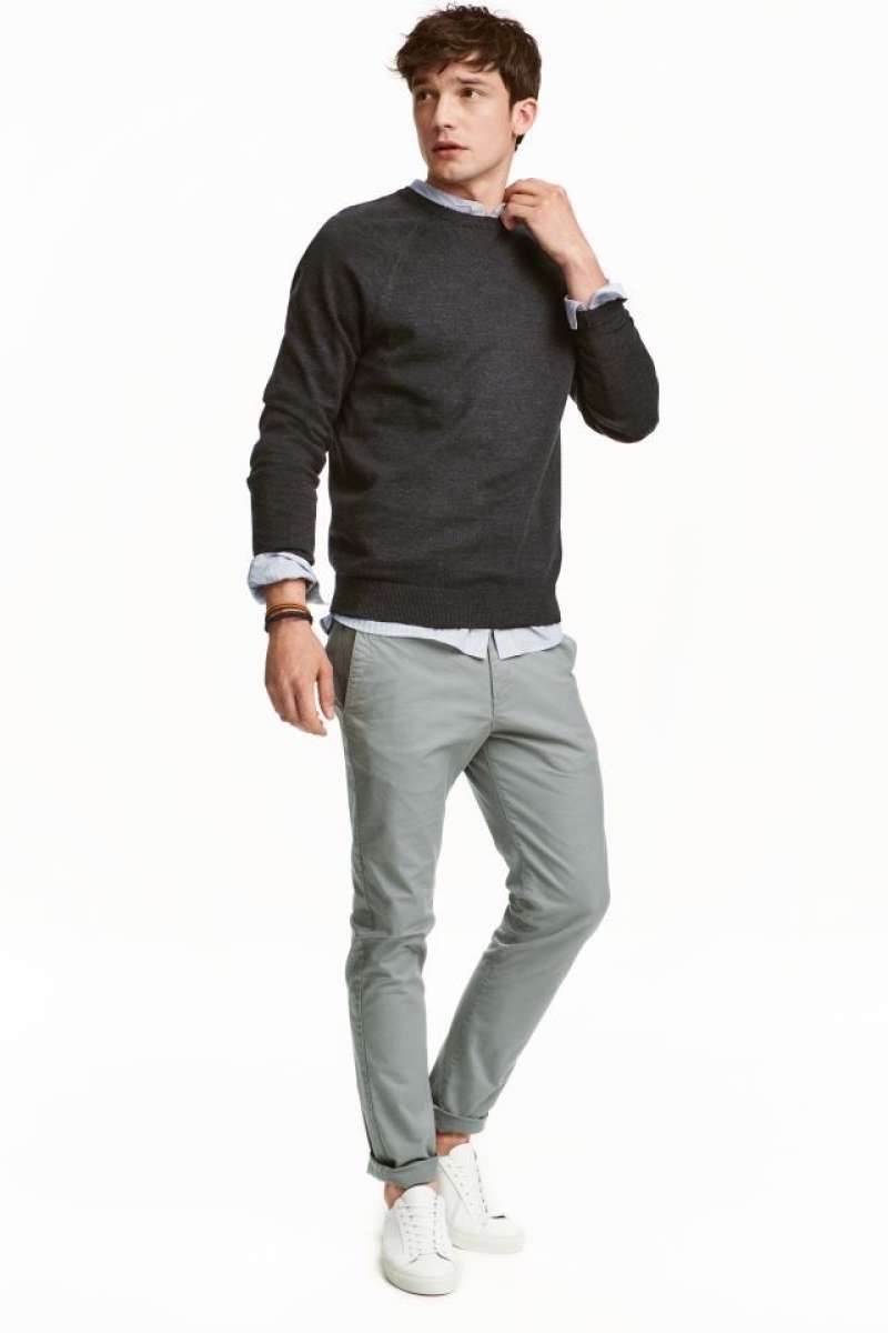 Jual Celana H\u0026M Skinny Fit Stretch Chino Light Grey Original HnM Panjang di  Seller Mazz99 - Kota Jakarta Barat, DKI Jakarta | Blibli