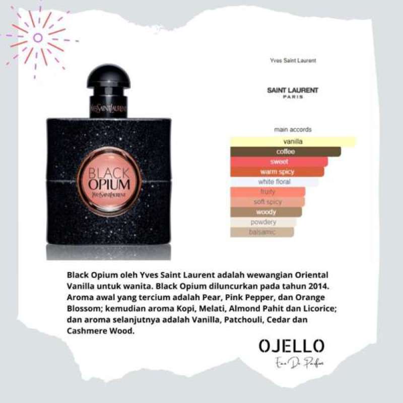 ojello Black Opium Premium Eau De Perfum Women Inspired by YSL 35mL