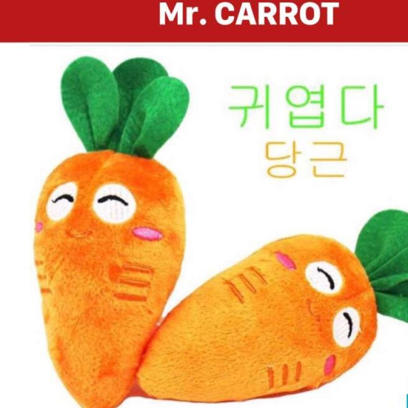 Jual Mainan Anjing Kucing Dog Squeaky Toy Mr CARROT WORTEL di