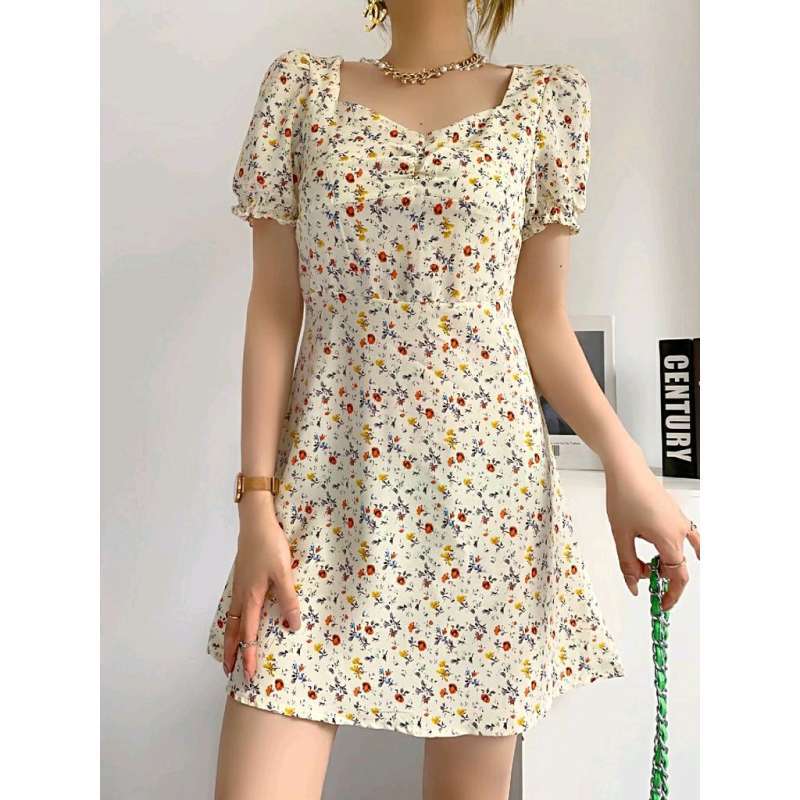 Jual Mini Dress Wanita Motif Floral 