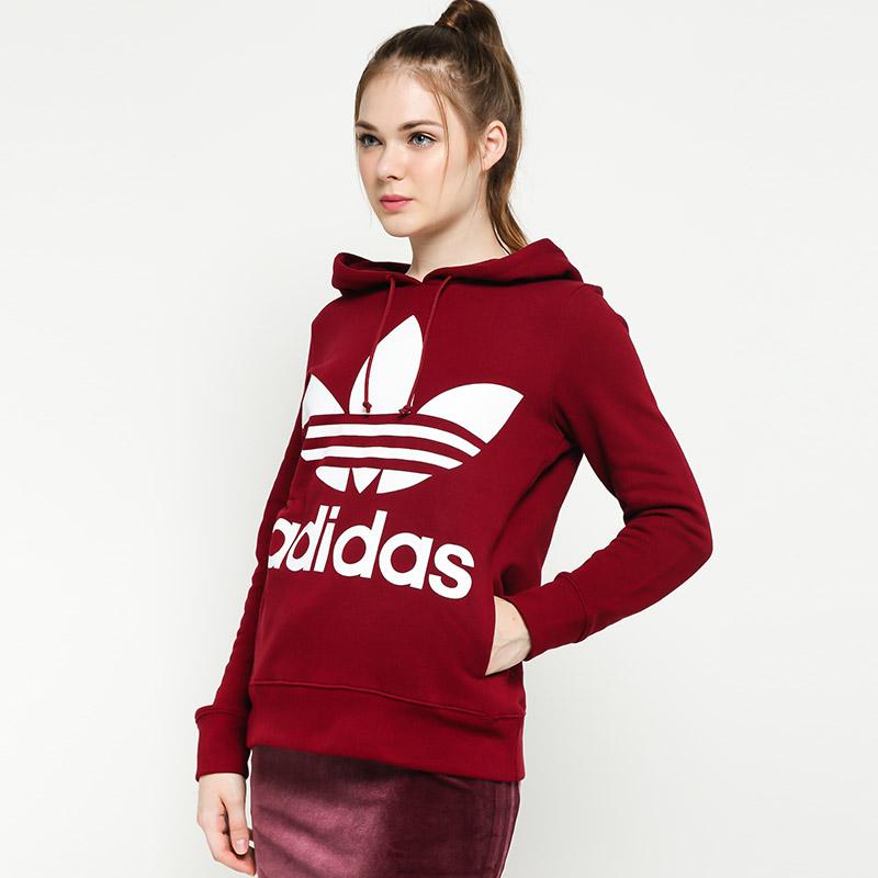 Jual adidas Originals Women Trefoil Hoodie Collegiate Burgundy