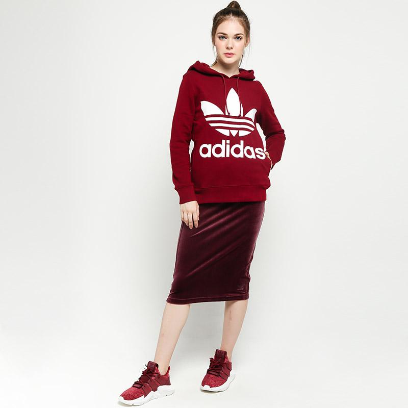 Jual adidas Originals Women Trefoil Hoodie Collegiate Burgundy