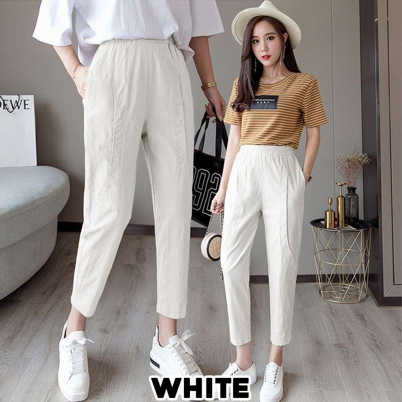 D Linen Long Pants/Celana Linen/Korean 