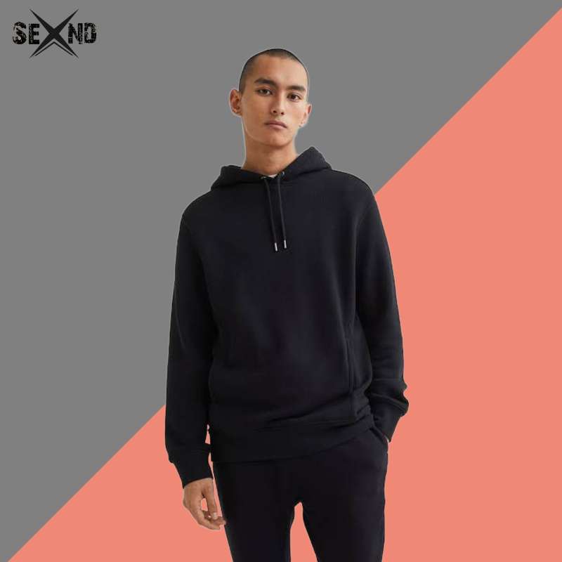 Hoodie hitam polos 2025 h&m