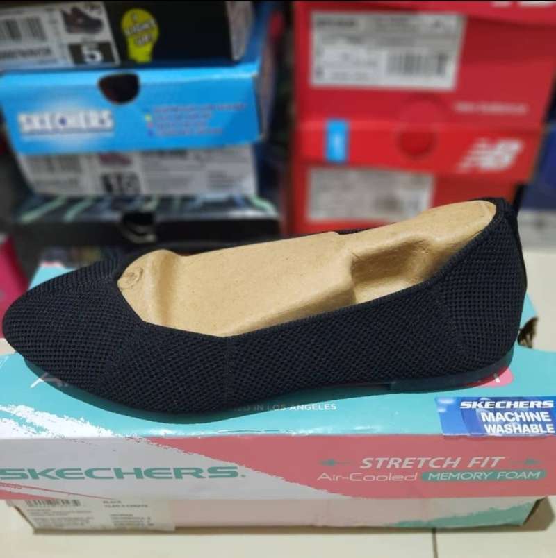 Jual ORI SEPATU WANITA SKECHERS CLEO 3 CARATS 158022 BBK 36 di
