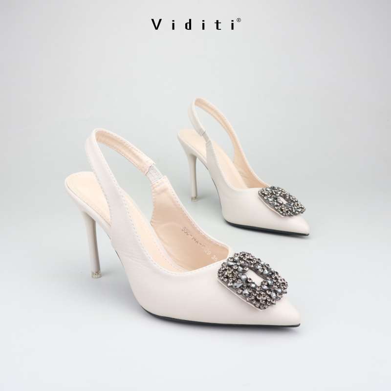 Promo Viditi 5 Warna Heels 9 cm Crystal Sling Back Sepatu