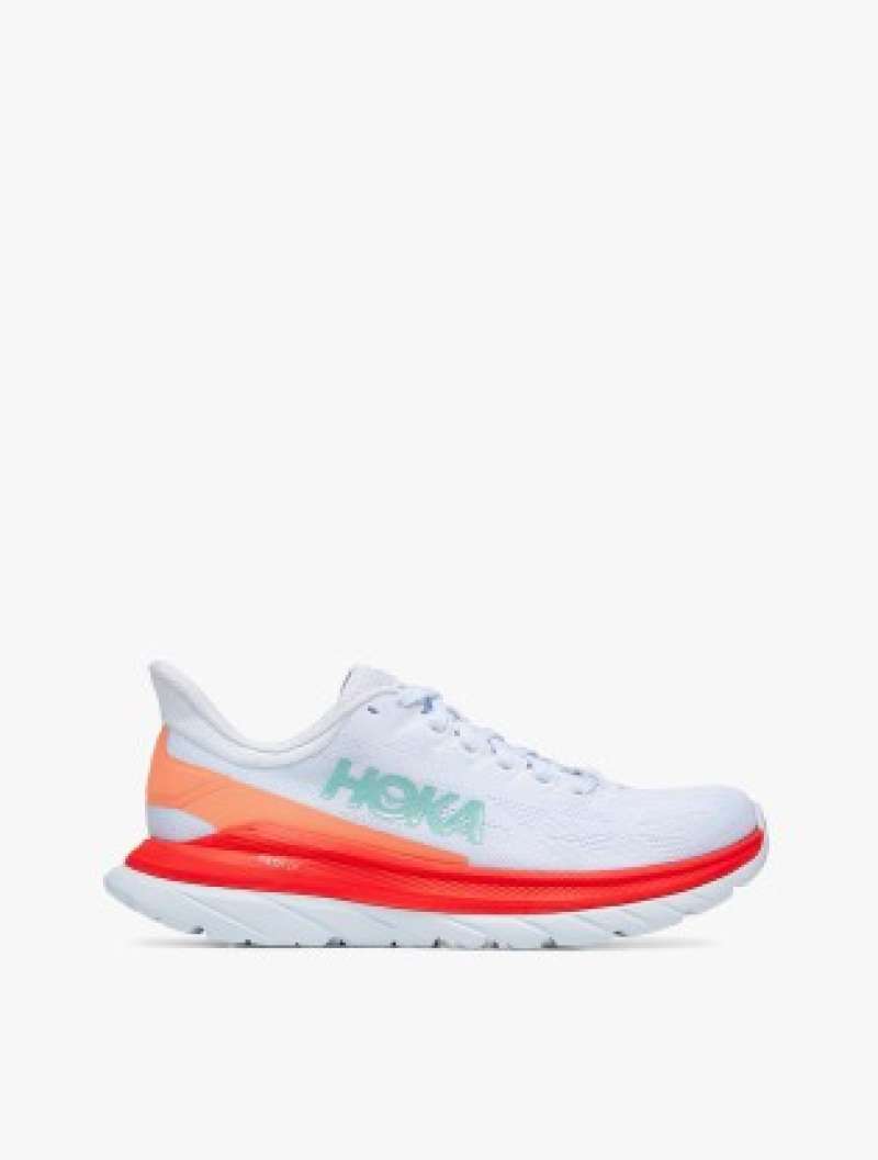 white hoka sneakers