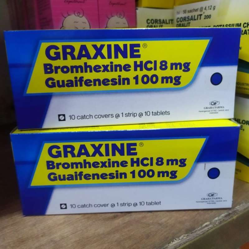 Graxine bromhexine hcl 8 mg guaifenesin 100 mg obat apa