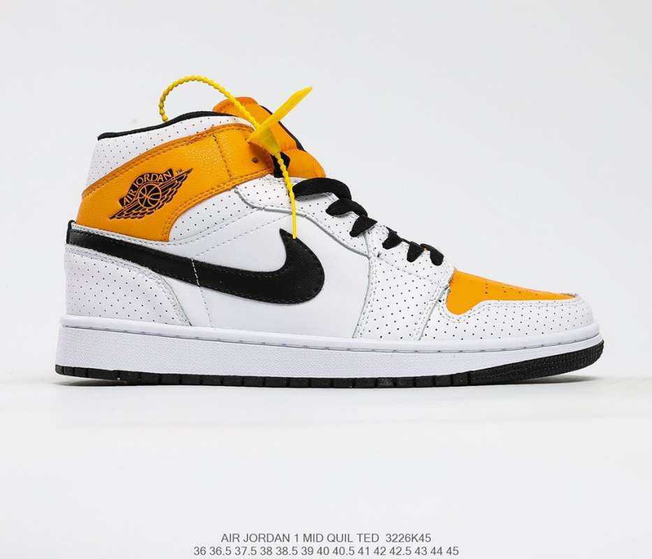 Jual Original men women shoes NIKE AIR JORDAN NIKE AIR JORDAN 1 Mid Black  white orange NIKE AIR JORDAN AJ1 middle top versatile casual sports board  sh - 43 di Seller Lan