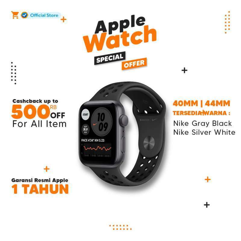 Jual Apple Watch SE Nike 40mm - Paket - Silver White di Seller  ApplePonsel.ID - Kota Jakarta Pusat, DKI Jakarta | Blibli