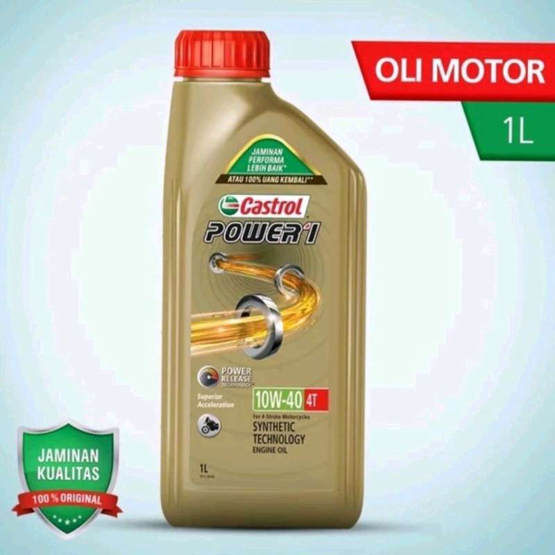 OLI MESIN MOTOR CASTROL POWER 10W40 4T 1L FOR ALL MOTOR SPORT HONDA  KAWASAKI YAMAHA SUZUKI KTM APRILIA
