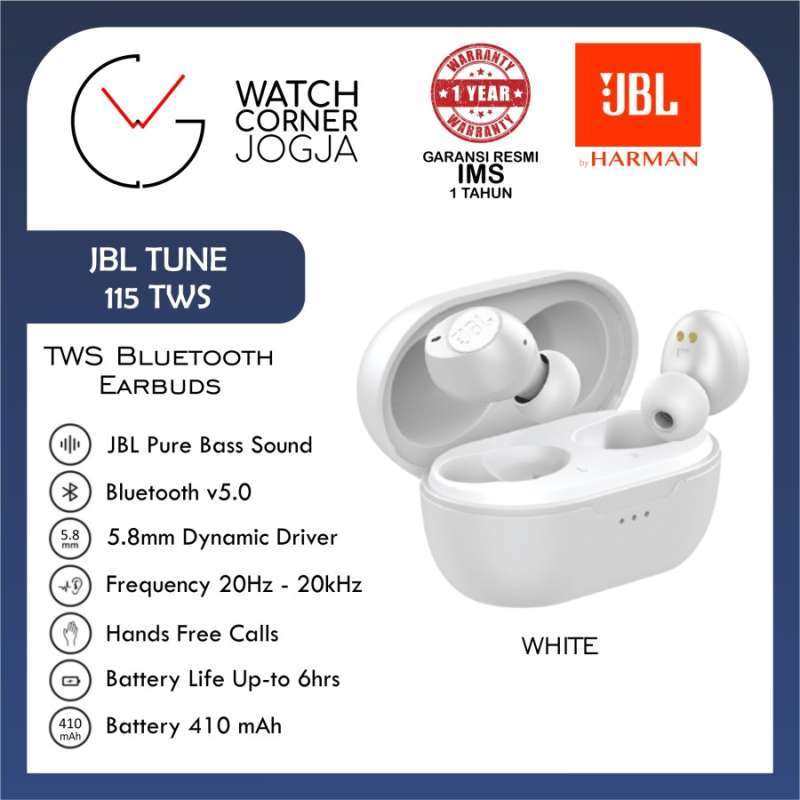 Jual JBL Tune 115 TWS T115 TWS Bass Bluetooth Earphone Earbuds